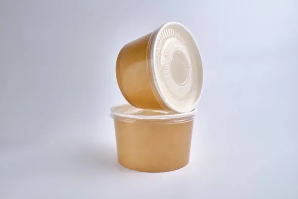 Disposable salad containers with lids
