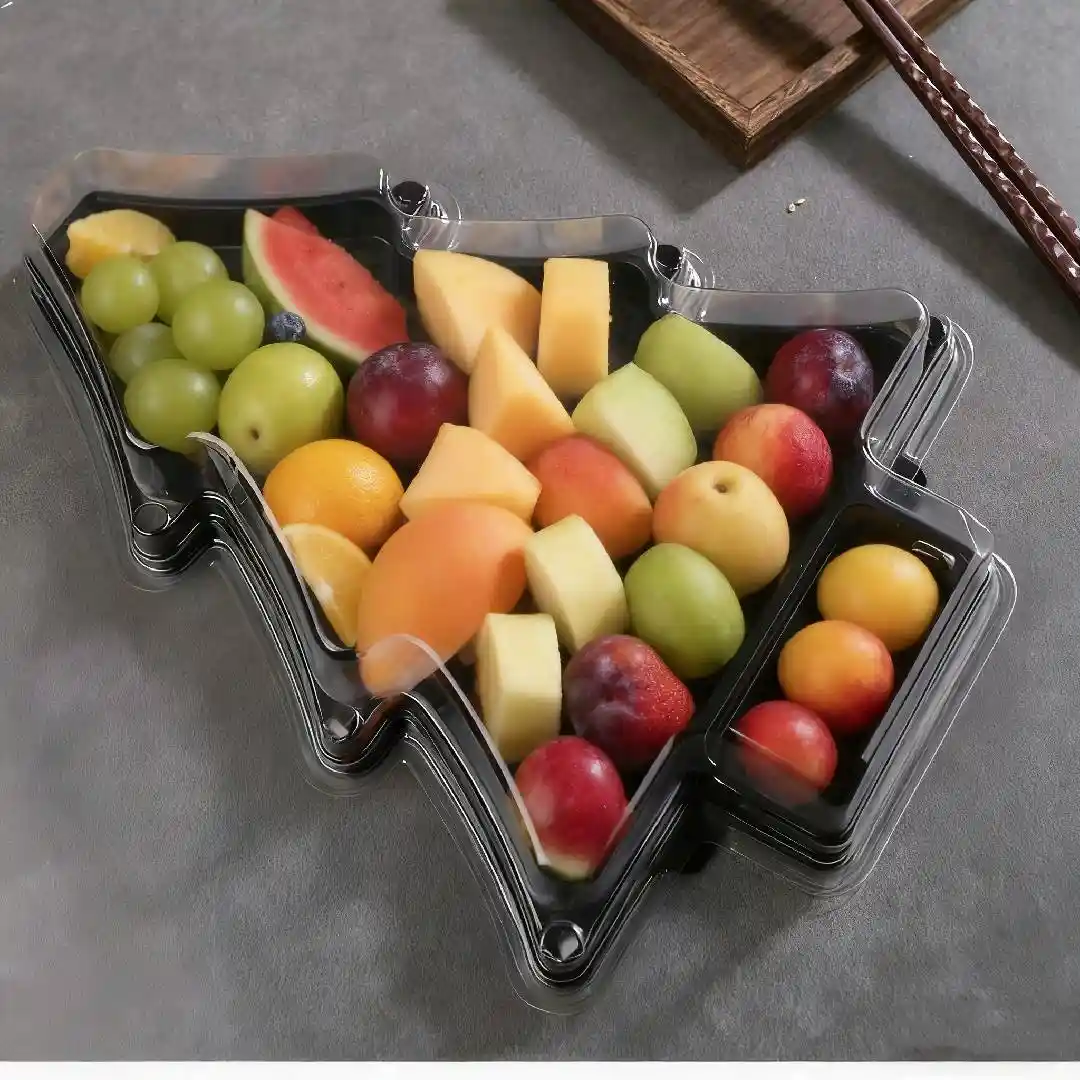 christmas tree box with fruit